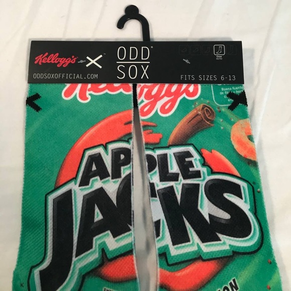 NWT Odd Sox Kellogg’s Apple Jacks Crew Socks - Picture 2 of 4